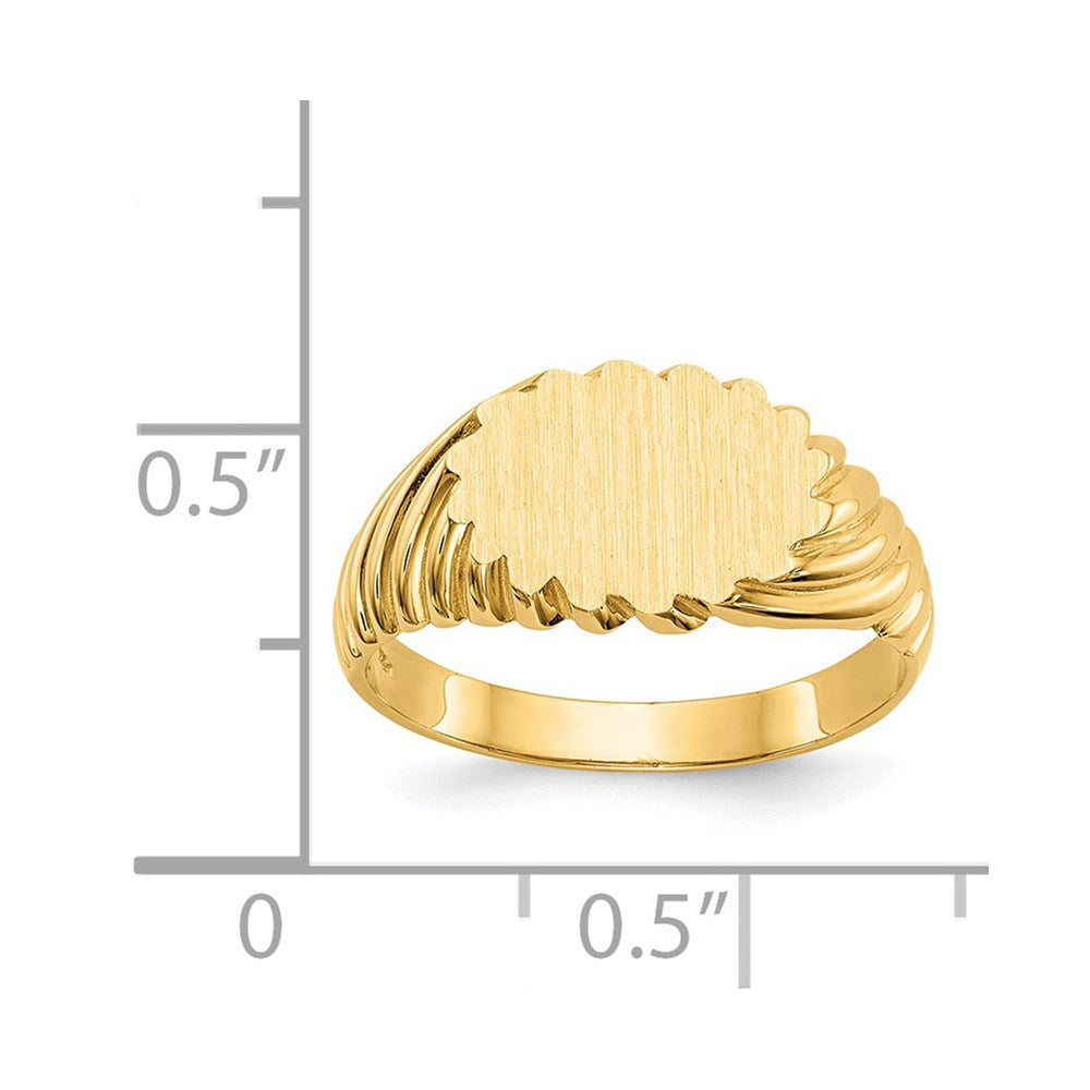 14k 10.0x7.5mm Open Back Signet Ring