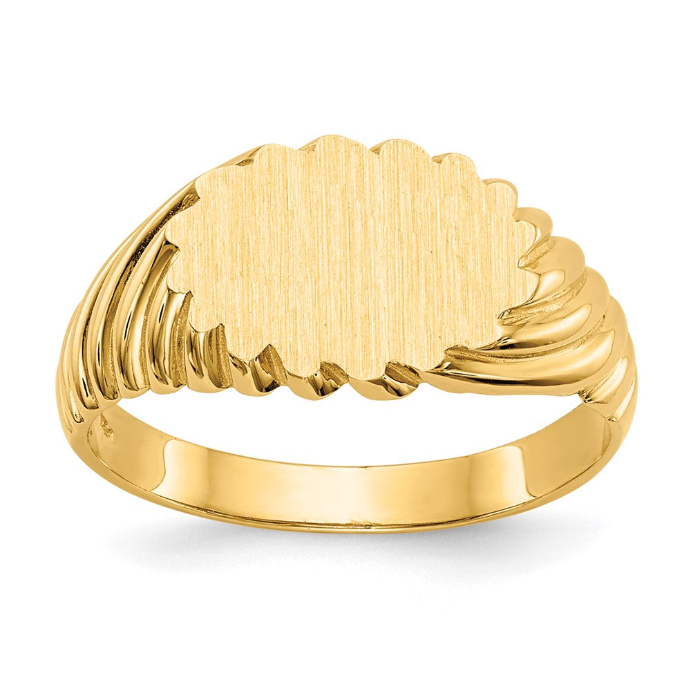 14k 10.0x7.5mm Open Back Signet Ring