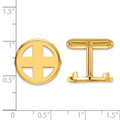 14k Men's Polished Classic 16.5mm Coin Bezel Cuff Links