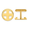 14k Men's Polished Classic 17.8mm Coin Bezel Cuff Links