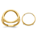 14k Men's Polished with Cross Sides 16.5mm Coin Bezel Ring