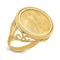 14k Ladies' D/C Twist Wire Scroll Mnted 1/10oz AM Eagle Coin Bezel Ring