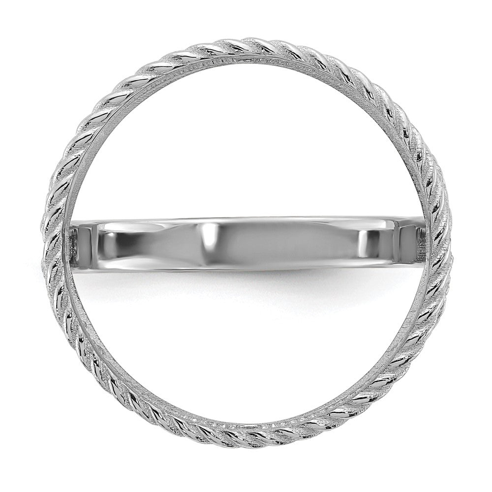 14kw Ladies' D/C & Twisted Wire Scroll 16.5mm Coin Bezel Ring