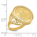 14k Ladies' Twisted Wire Scroll Mounted 1/10oz AM Eagle Coin Bezel Ring