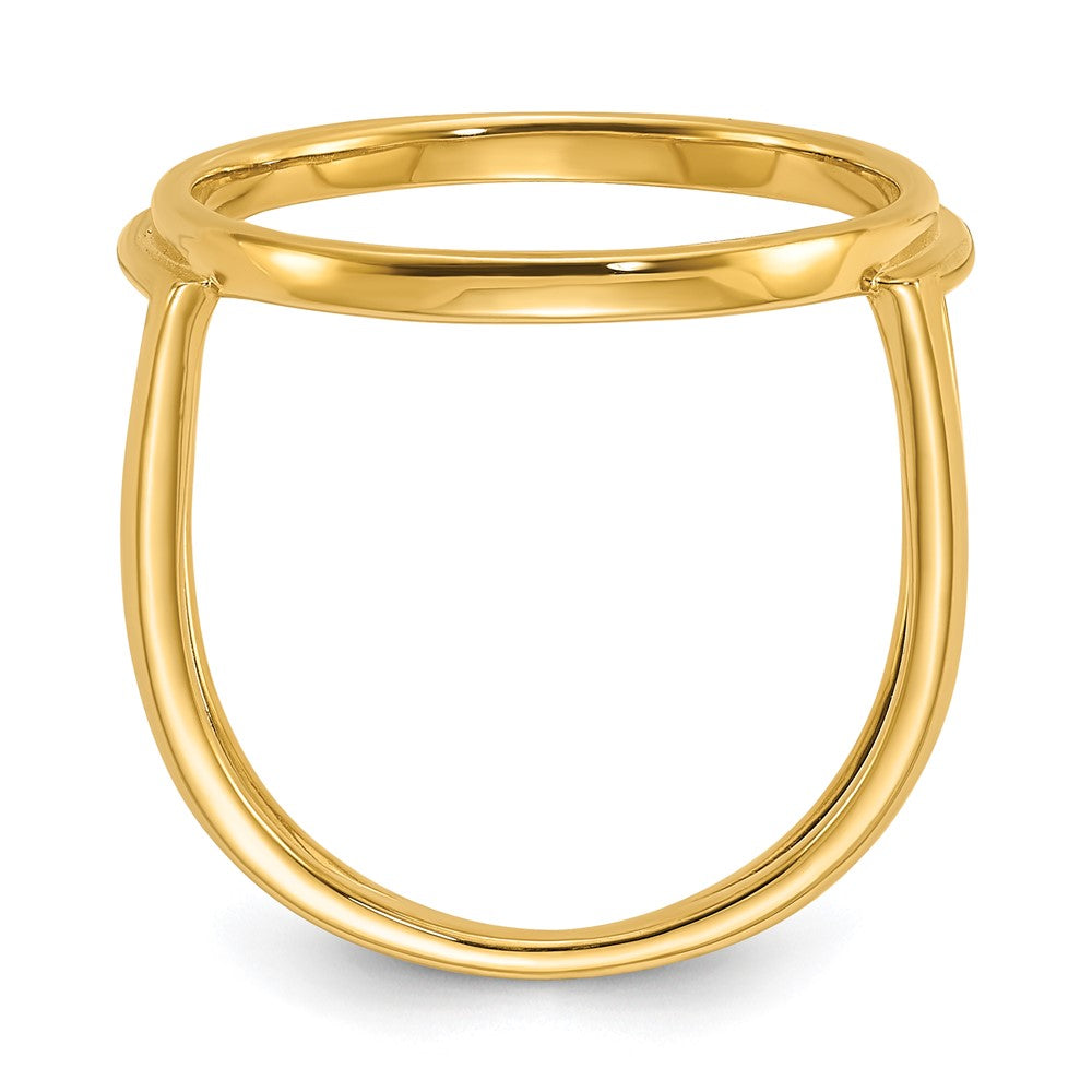 14k Ladies' Polished 16.5mm Coin Bezel Ring