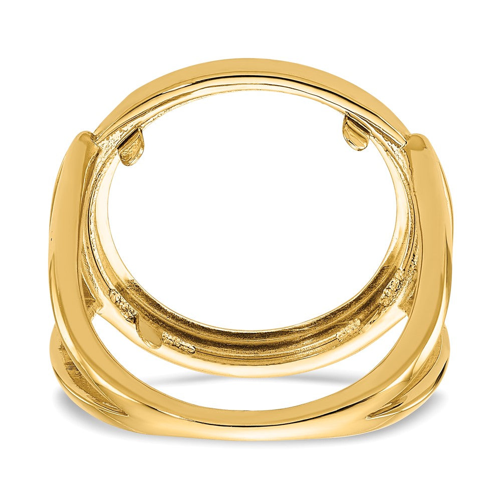 14k Ladies' Polished 16.5mm Coin Bezel Ring