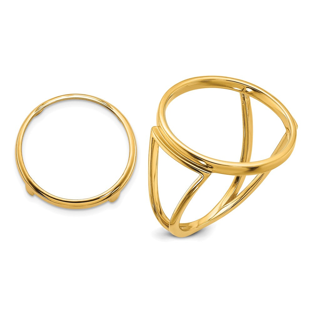 14k Ladies' Polished 16.5mm Coin Bezel Ring