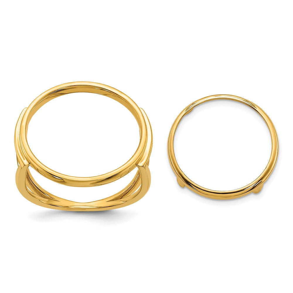 14k Ladies' Polished 16.5mm Coin Bezel Ring