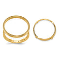 14k Ladies' Polished D/C Filigree & Beaded 16.5mm Coin Bezel Ring