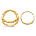 14k Ladies' Polished and Diamond-cut Fluted 16.5mm Coin Bezel Ring