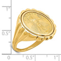 14k Ladies' Polished D/C Fluted Mounted 1/10oz AM Eagle Coin Bezel Ring