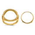 14k Men's Polished & Textured w/ Eagle Side 16.5mm Coin Bezel Ring