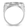 14kw Men's Polished & D/C w/ Masonic Sides 16.5mm Coin Bezel Ring