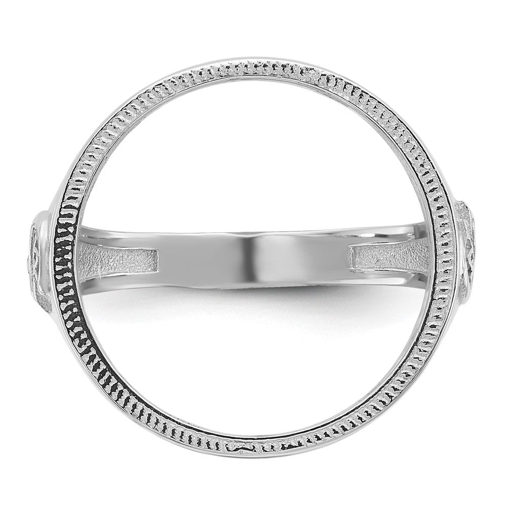 14kw Men's Polished & D/C w/ Masonic Sides 16.5mm Coin Bezel Ring