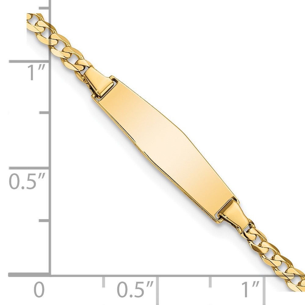 14k Soft Diamond Shape Curb Link ID Bracelet