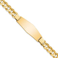 14k Curb Soft Diamond Shape ID Bracelet