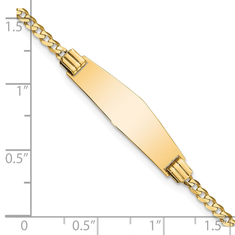 14k Soft Diamond Shape Curb Link ID Bracelet