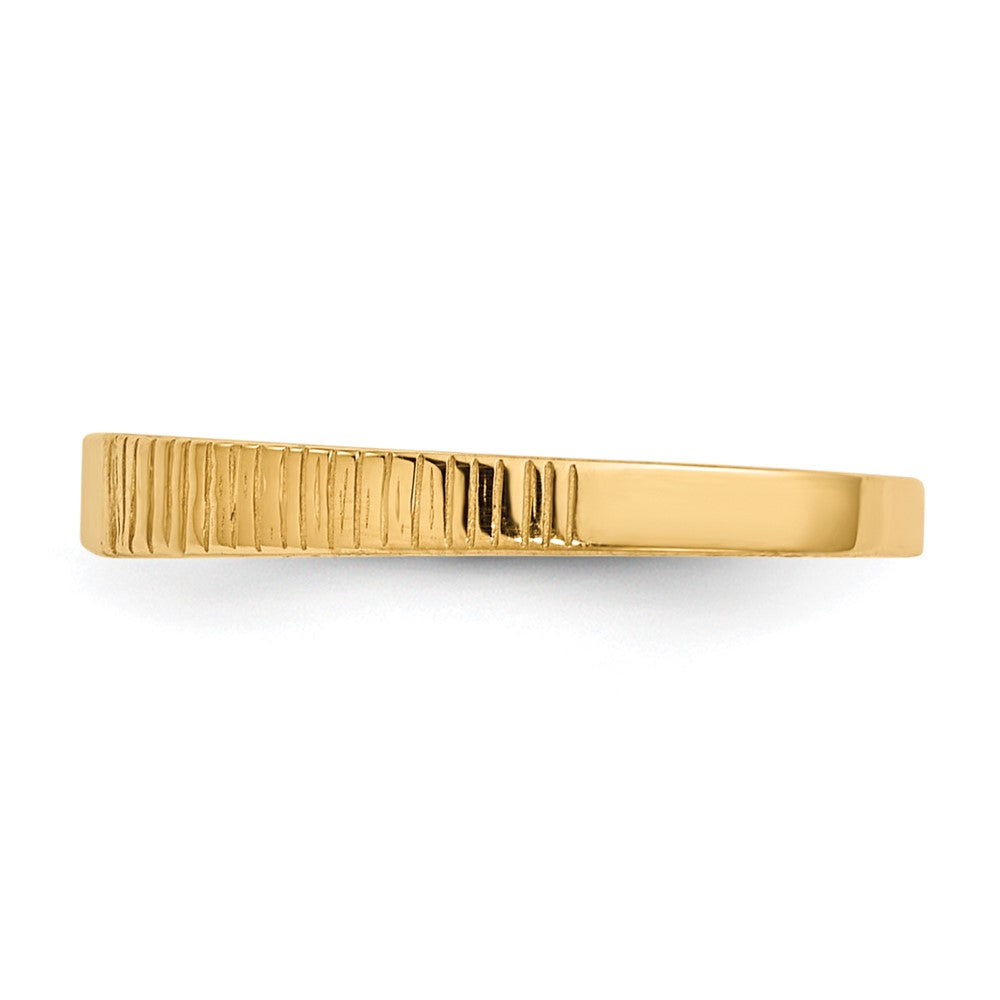 14k Polished & Ridged Baby Ring