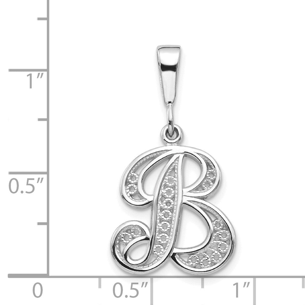 10KW Filigree Initial B Pendant