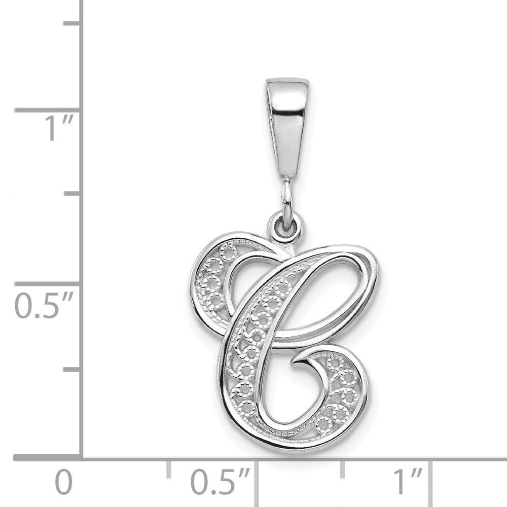 10KW Filigree Initial C Pendant