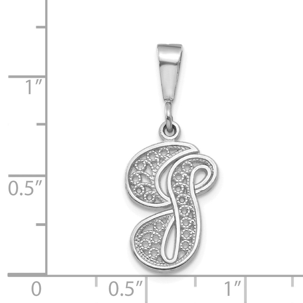 10KW Filigree Initial G Pendant