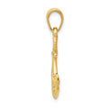 14K Solid Polished 3-D Anchor Pendant