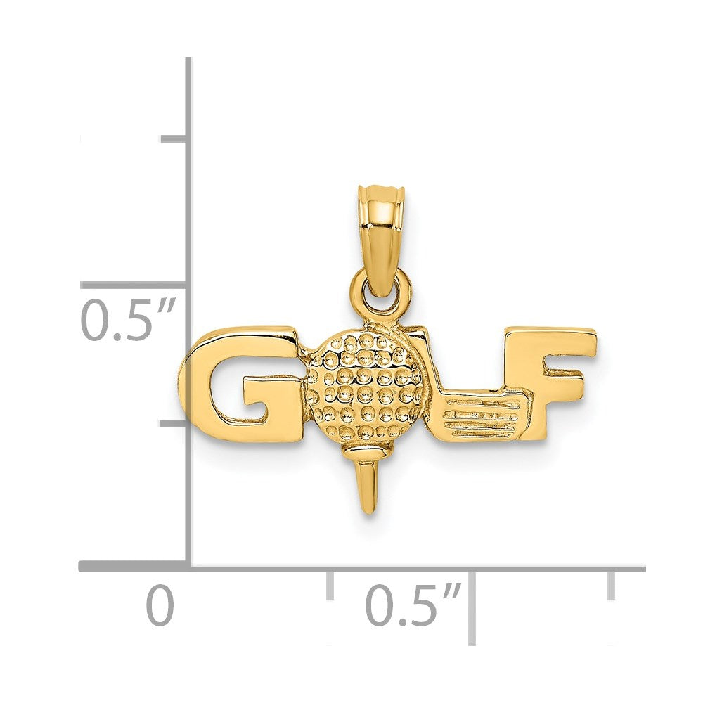 14K Solid Polished GOLF Charm