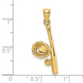 14K Solid Open-Backed Glove/Bat/Baseball Charm