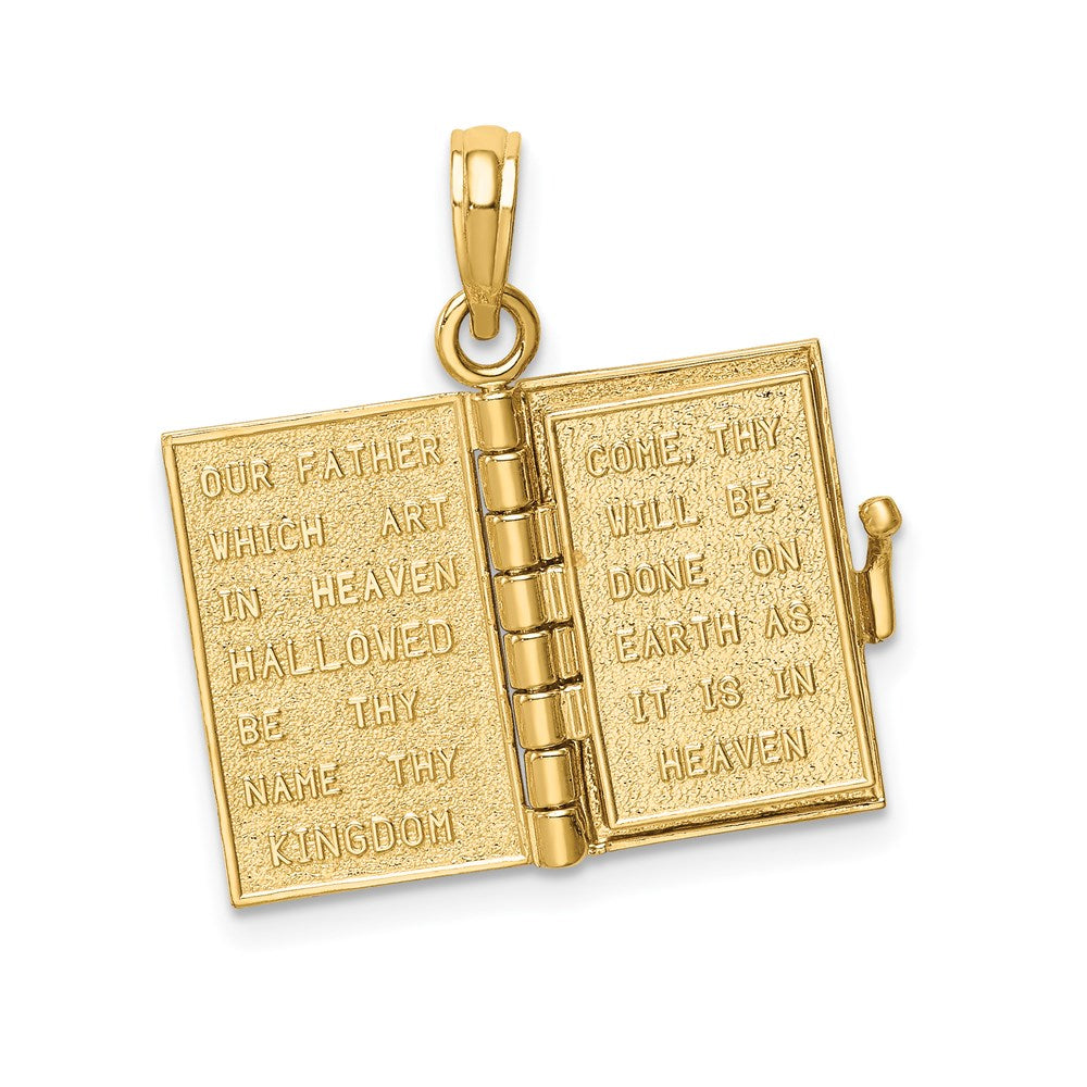 14K 3D Lords Prayer Bible Pendant