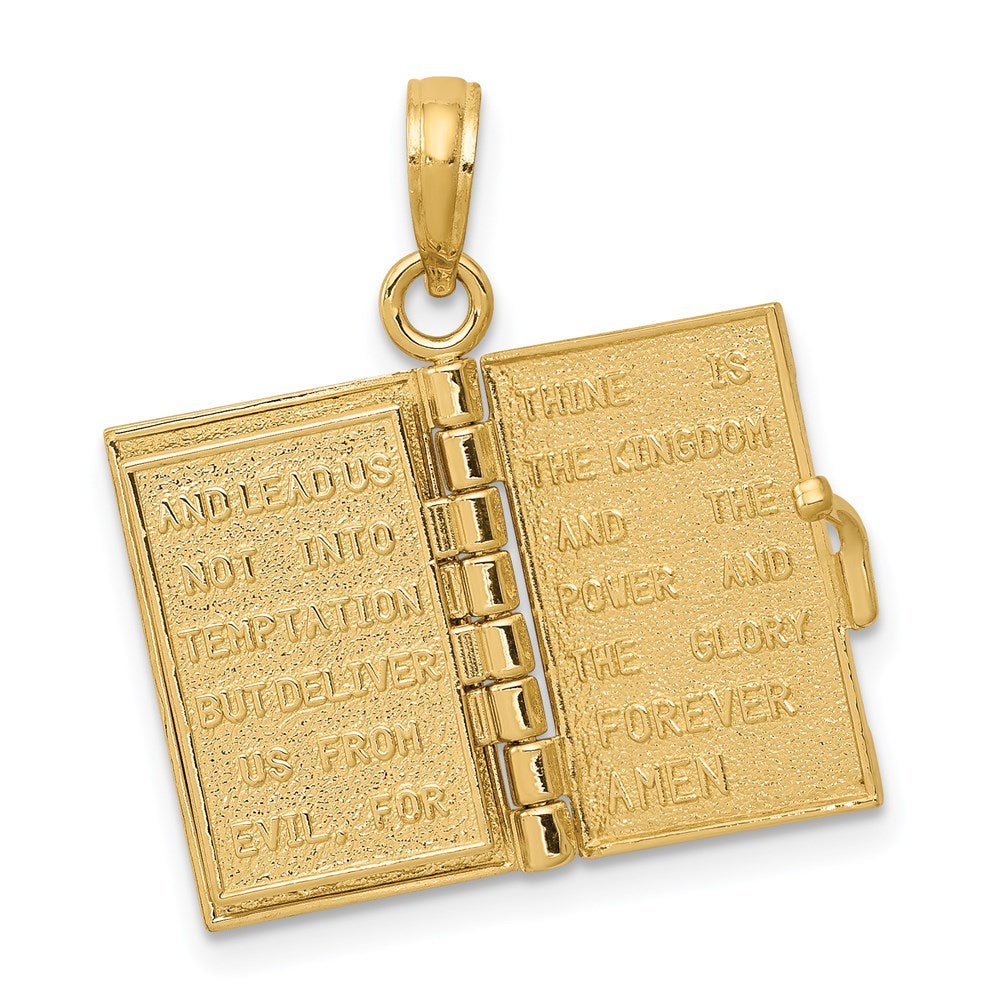 14K 3D Lords Prayer Bible Pendant