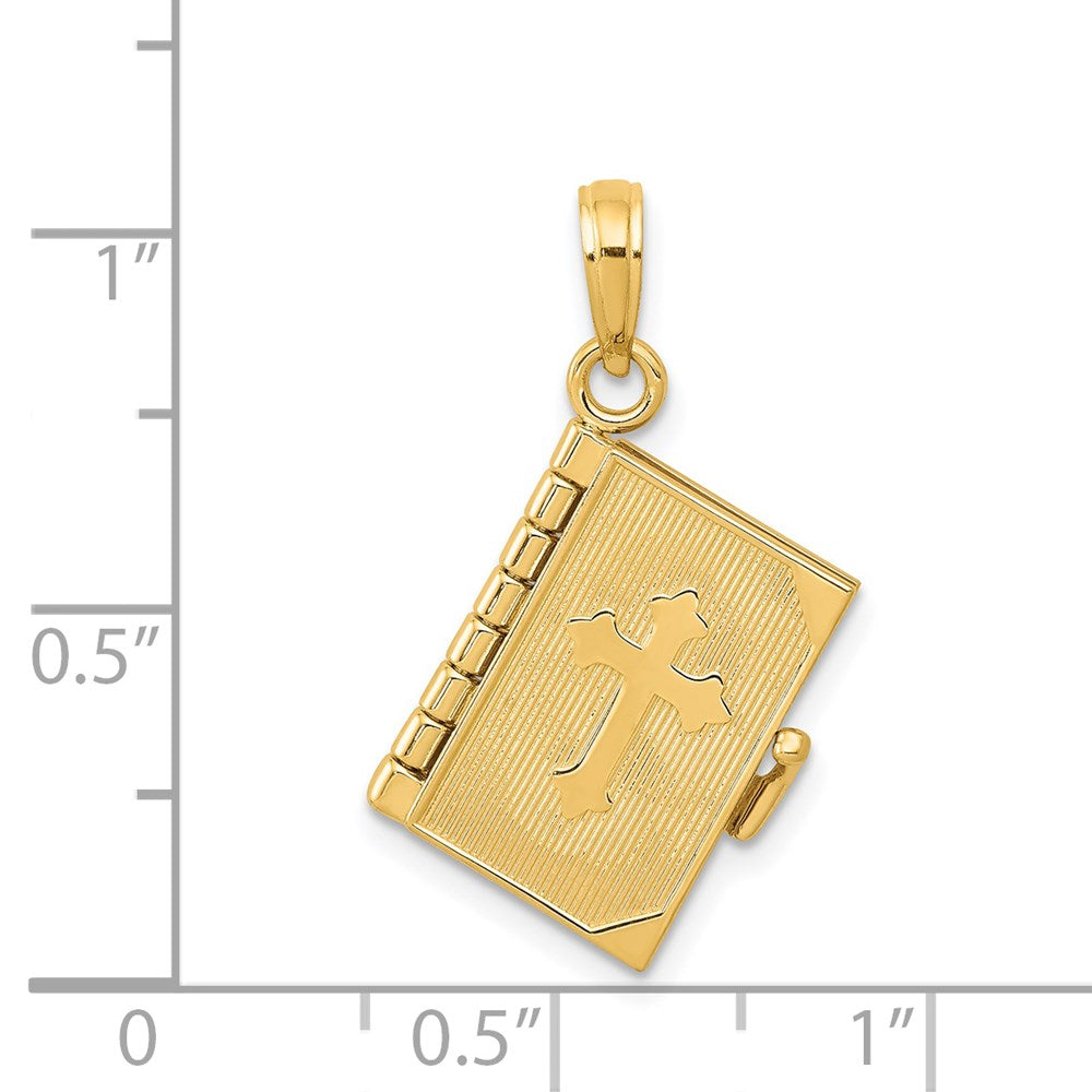 14K 3D Lords Prayer Bible Pendant