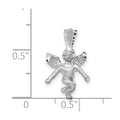 14k 3D White Gold Satin Angel Pendant