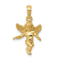 14k 3D Polished Solid Angel Pendant