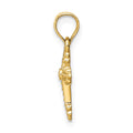 14k Tiny Budded Cross Charm