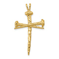 14K Polished Nail Cross Charm