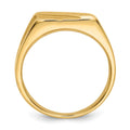 14k 13.0x11.0mm Open Back Diagonal Mens Signet Ring