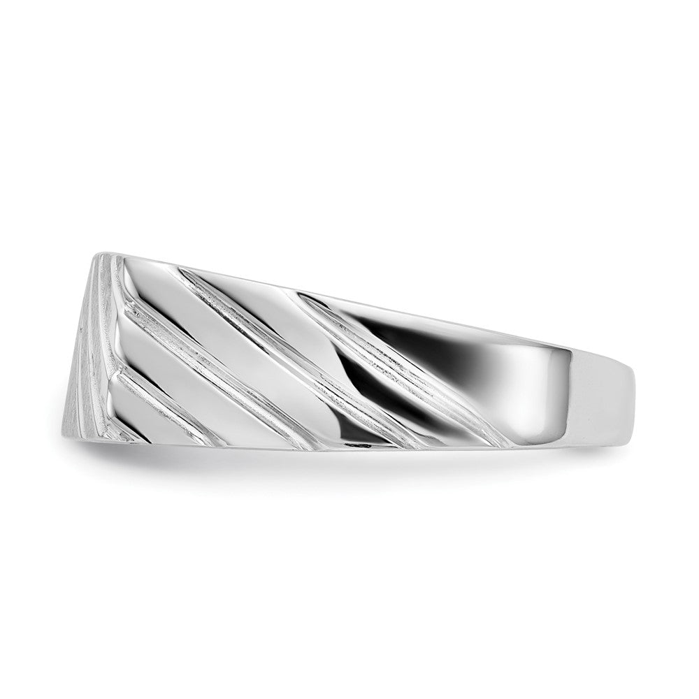 14k White Gold 16.5x7.5mm Open Back Mens Signet Ring