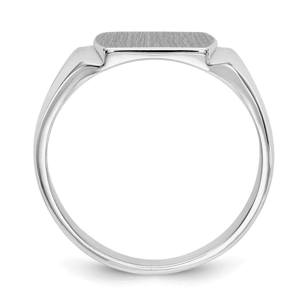 14k White Gold 10.5x8.0mm Closed Back Signet Ring