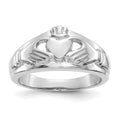 14k White Gold Ladies Claddagh Ring