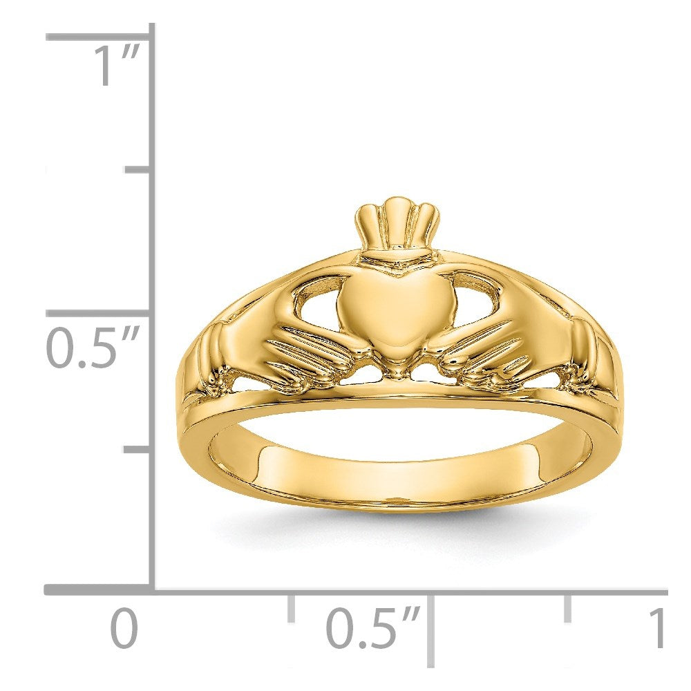 14k Polished Ladies Claddagh Ring