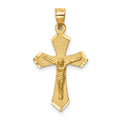 14k Satin & Diamond-cut Crucifix Charm