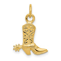 14k 3-D Cowboy Boot Pendant
