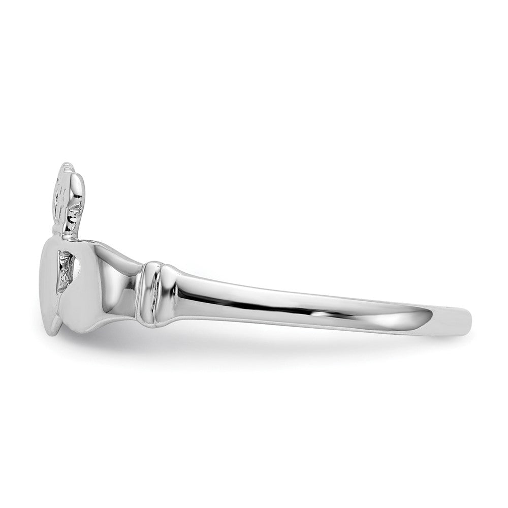 14k White Gold Ladies Claddagh Ring