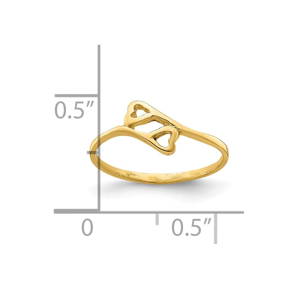 14k Double Heart Baby Ring