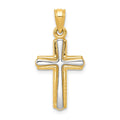14k w/Rhodium Cross Pendant