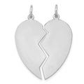 14K White 2 piece Heart Charm Set
