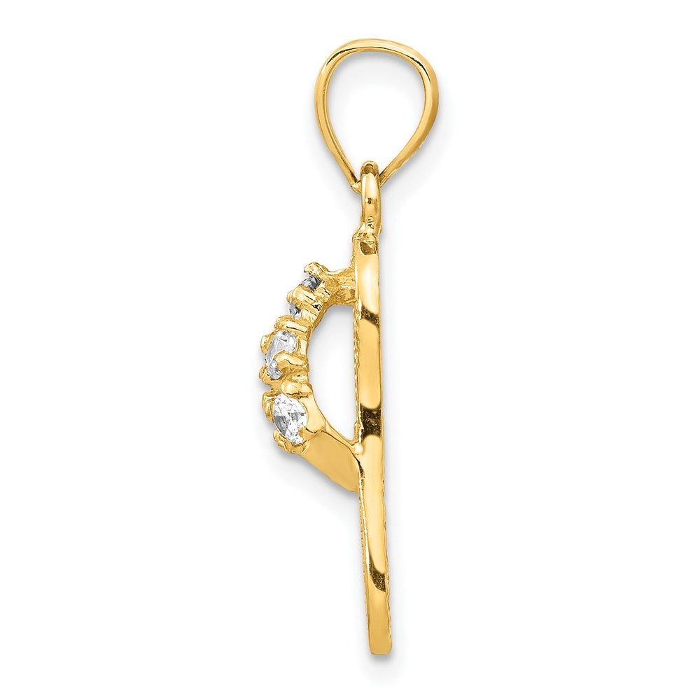 14k 3D April/CZ Birthstone Flip Flop Pendant