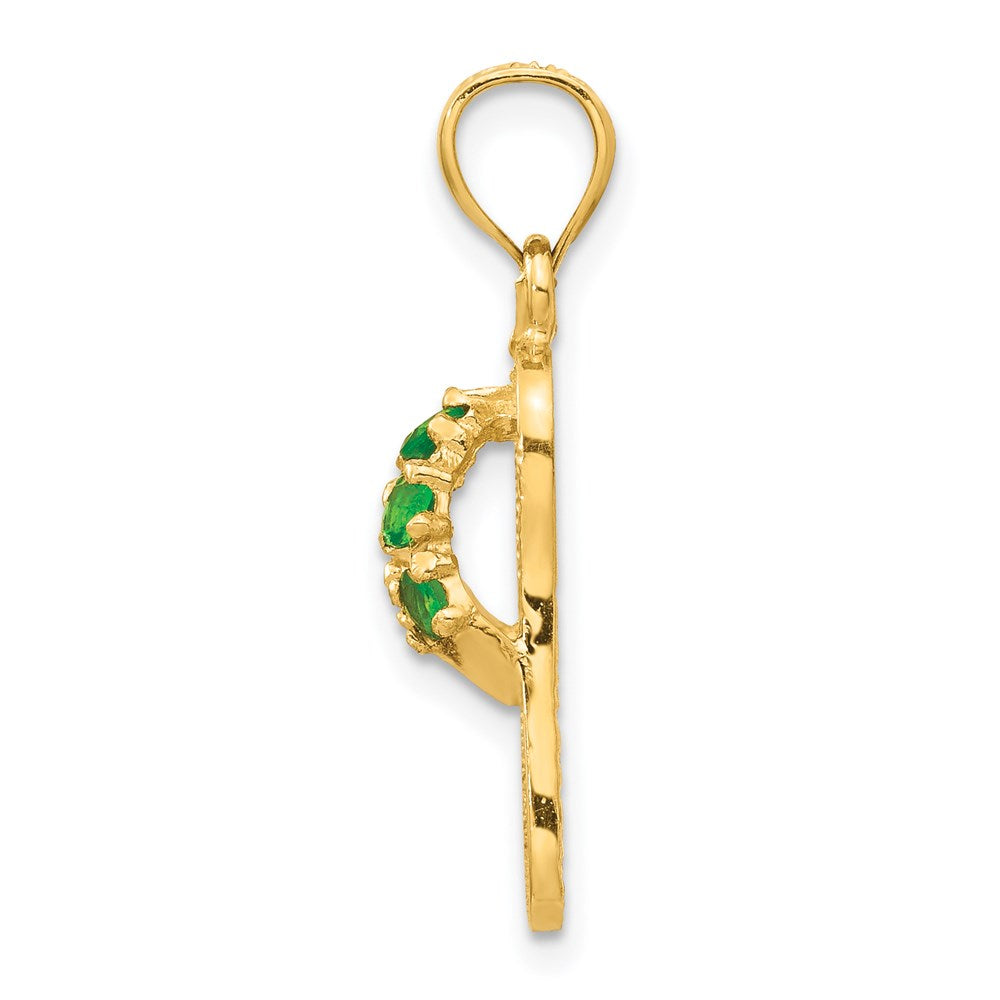 14k 3D May/CZ Birthstone Flip Flop Pendant