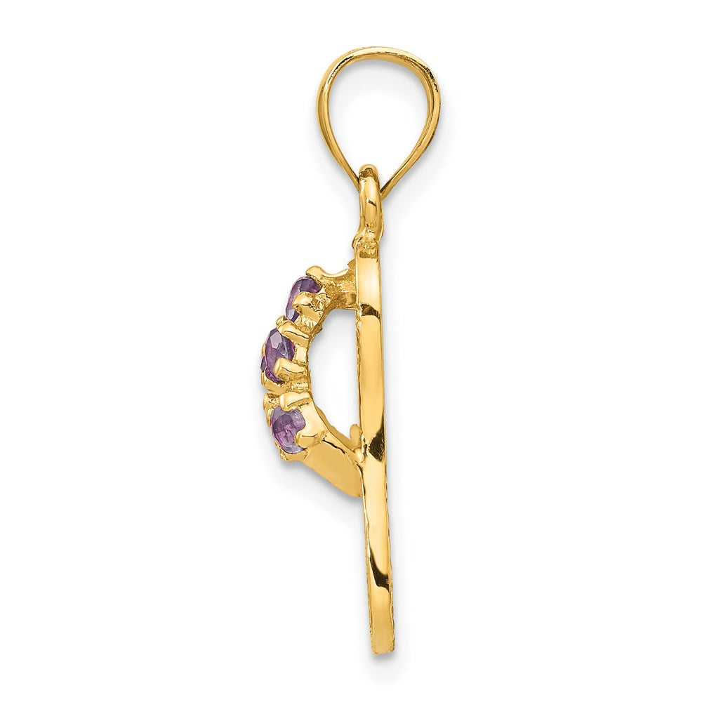14k 3D June/CZ Birthstone Flip Flop Pendant