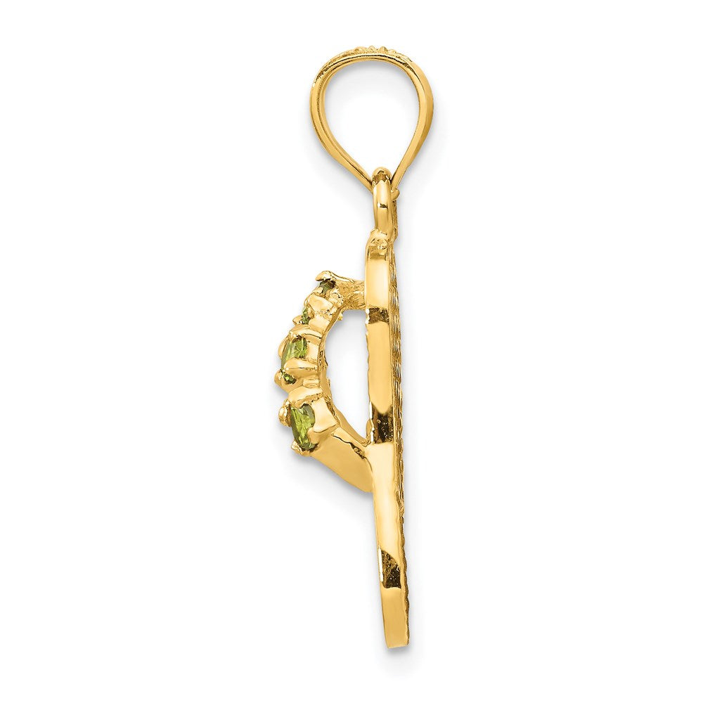 14k 3D August/CZ Birthstone Flip Flop Pendant